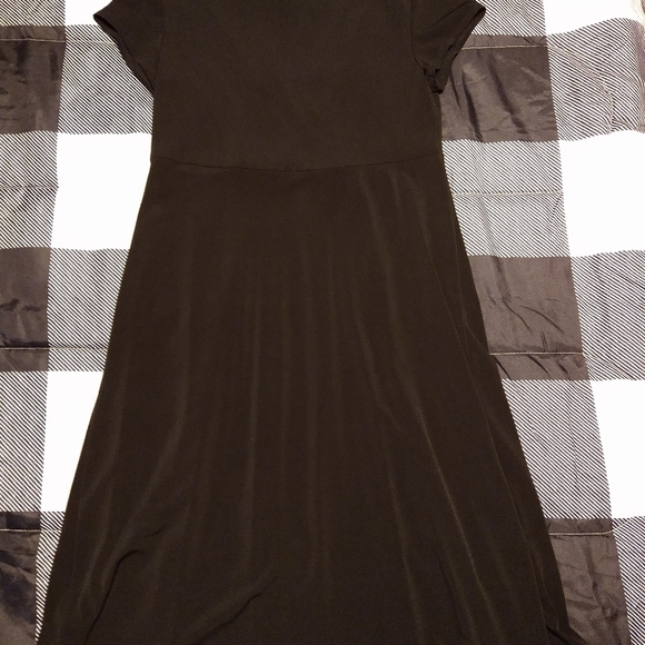 Motherhood Maternity black slinky empire waist, v-neck dress - small - Picture 3 of 4